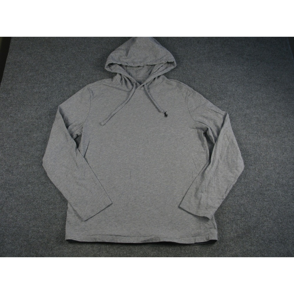 Polo Ralph Lauren‎ Men's Grey Long Sleeve Hoodie Pony Logo Casual Size S #2000